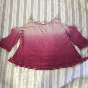 Double Cold Shoulder We The Free Magenta Dip Dye
